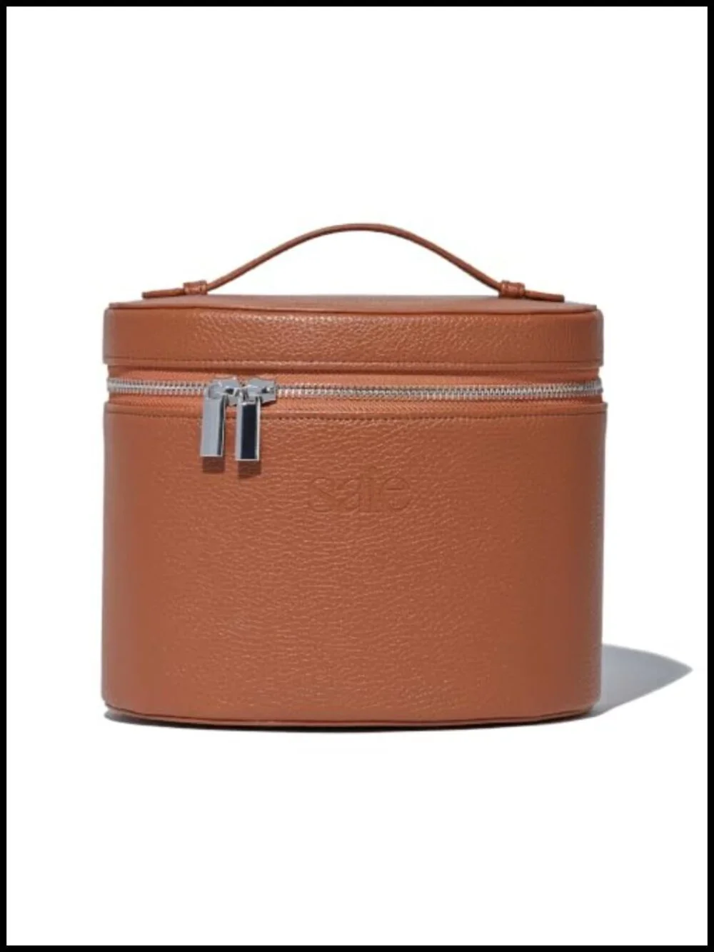 Vegan Leather Vanity Case Travel Toiletry Bag with Removable Organizer Zipper